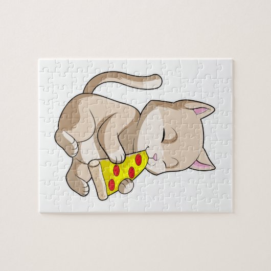 Cat with Pizza Puzzle (Horizontal)