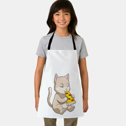 Cat with Pizza Schürze (Insitu)