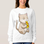 Cat with Pizza Sweatshirt (Vorderseite)