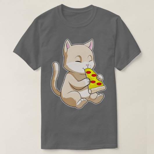 Cat with Pizza T-Shirt (Design vorne)