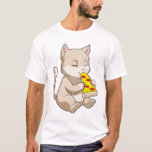 Cat with Pizza T-Shirt (Vorderseite)