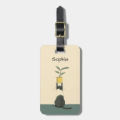 Cat with Plant Gepäckanhänger (Vorderseite vertikal)