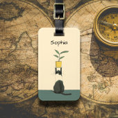 Cat with Plant Gepäckanhänger