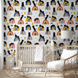 Cat With Rainbow Pattern for Your Kid Room Tapete
