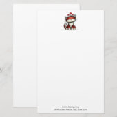 Cat with Red Hearts Cute and Fun Briefpapier (Vorne/Hinten)