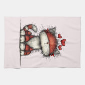 Cat with Red Love Hearts Cute and Funny Geschirrtuch (Horizontal)
