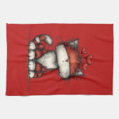 Cat with Red Love Hearts Cute and Funny Geschirrtuch (Horizontal)