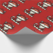 Cat with Red Love Hearts Cute and Funny Pattern Geschenkpapier (Ecke)