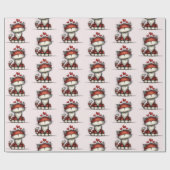 Cat with Red Love Hearts Cute and Funny Pattern Geschenkpapier (Flach)