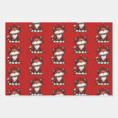 Cat with Red Love Hearts Cute and Funny Pattern Geschenkpapier Set (Vorderseite)