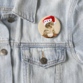 Cat with santa cap button (Beispiel)