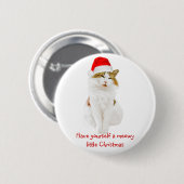 Cat with Santa’s Hat Button (Vorne & Hinten)