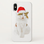 Cat with Santa’s Hat Case-Mate iPhone Hülle (Rückseite)