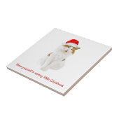 Cat with Santa’s Hat Fliese (Seite)