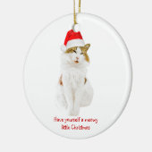 Cat with Santa’s Hat Keramik Ornament (Links)