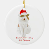 Cat with Santa’s Hat Keramik Ornament (Hinten)
