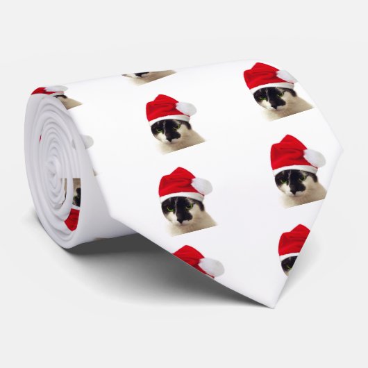 Cat with Santa’s Hat Krawatte (Gerollt)