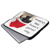 Cat with Santa’s Hat Laptopschutzhülle (Vorne Knopf)