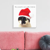 Cat with Santa’s Hat Leinwanddruck (Insitu (Wohnzimmer))