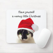 Cat with Santa’s Hat Mousepad (Mit Mouse)
