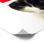 Cat with Santa’s Hat Poster (Ecke)