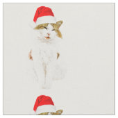Cat with Santa’s Hat Stoff (Nahaufnahme)