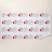 Cat with Santa’s Hat Strandtuch (Vorderseite)