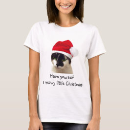 Cat with Santa’s Hat T-Shirt