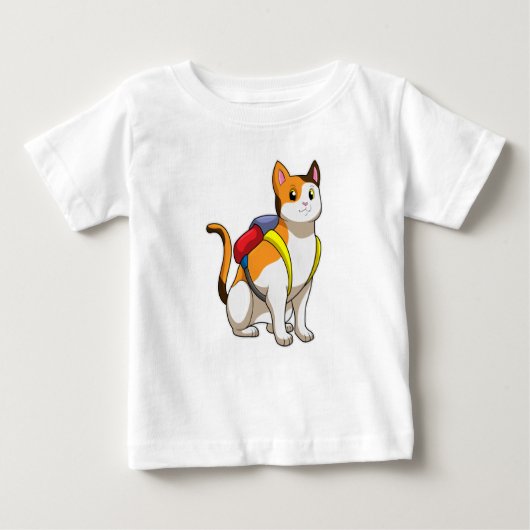 Cat with Satchel Baby T-shirt (Vorderseite)