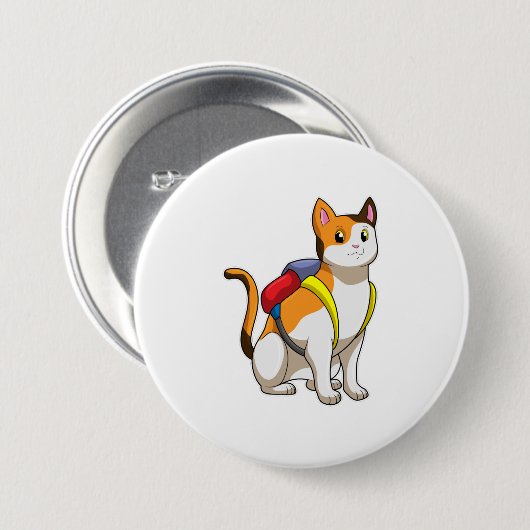 Cat with Satchel Button (Vorne & Hinten)
