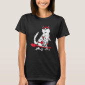Cat With Skateboard Kitten Skater T-Shirt (Vorderseite)