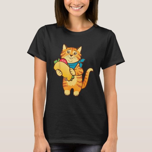 Cat with Taco T-Shirt (Vorderseite)