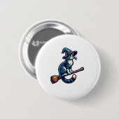 Cat Wizard Halloween Hexe Mystical Cat Lovers Hal Button (Vorne & Hinten)