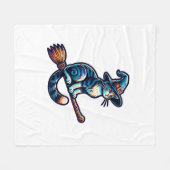 Cat Wizard Halloween Hexe Mystical Cat Lovers Hal Fleecedecke (Vorderseite (Horizontal))