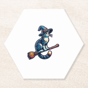 Cat Wizard Halloween Hexe Mystical Cat Lovers Hal Untersetzer
