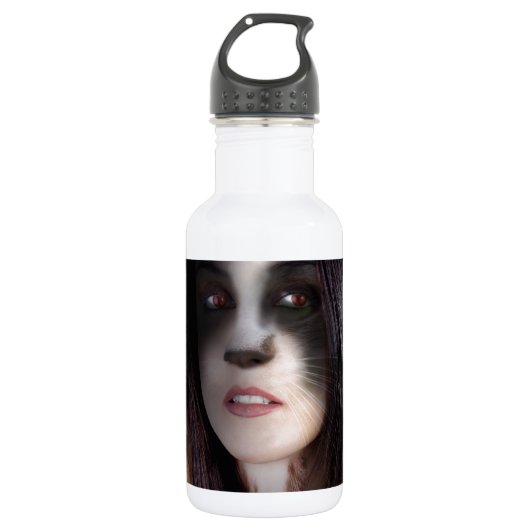 Cat Woman Art Work Trinkflasche (Vorderseite)