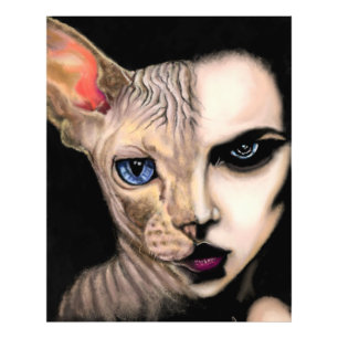 Cat Woman - Foto drucken - Malerei Art