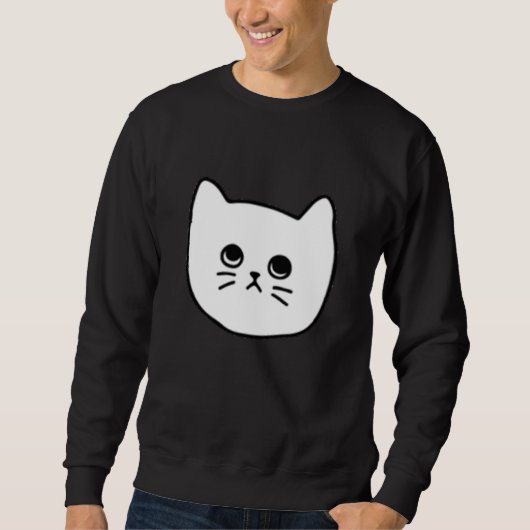 Cat Women Men Teens Minimal Style Pattern Sweatshirt (Vorderseite)