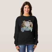 Cat Womens Ca Kitty Glitzer Cat Sweatshirt (Vorne ganz)