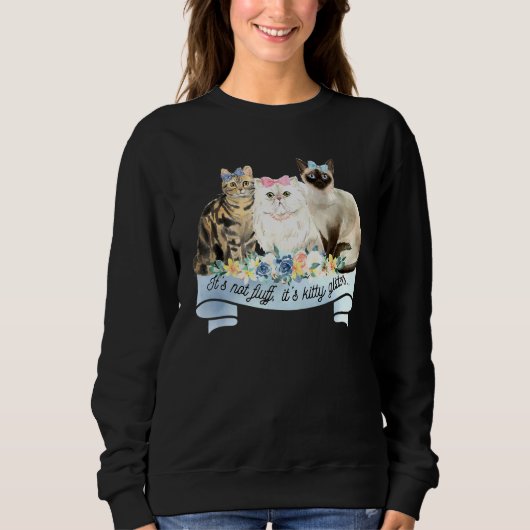 Cat Womens Ca Kitty Glitzer Cat Sweatshirt (Vorderseite)