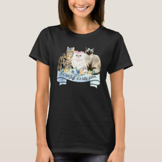 Cat Womens Ca Kitty Glitzer Cat T-Shirt
