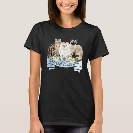 Cat Womens Ca Kitty Glitzer Cat T-Shirt (Vorderseite)