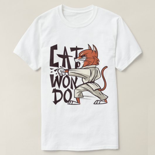 Cat Won Do Funny Martial Arts Cat T-Shirt (Design vorne)