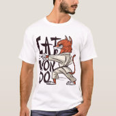 Cat Won Do Funny Martial Arts Cat T-Shirt (Vorderseite)