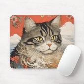 Cat Woodblock Mousepad (Mit Mouse)