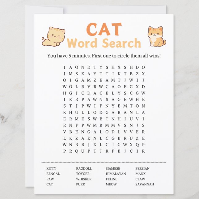 Cat Word Search Game (Vorderseite)