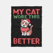 Cat Wore This Better Family Matching Ugly Christma Fleecedecke (Vorderseite)