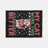 Cat Wore This Better Family Matching Ugly Christma Fleecedecke (Vorderseite (Horizontal))