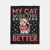 Cat Wore This Better Family Matching Ugly Christma Fleecedecke (Vorderseite)