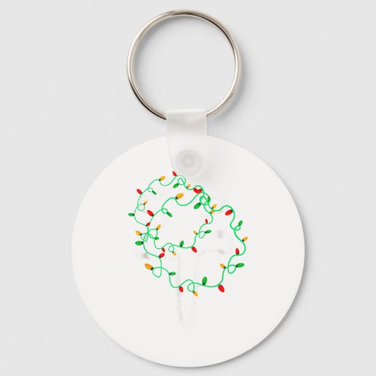 Cat Wrapped In Christmas Lights Meowy Cats Women M Schlüsselanhänger (Vorderseite)